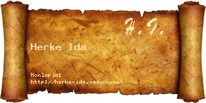 Herke Ida névjegykártya